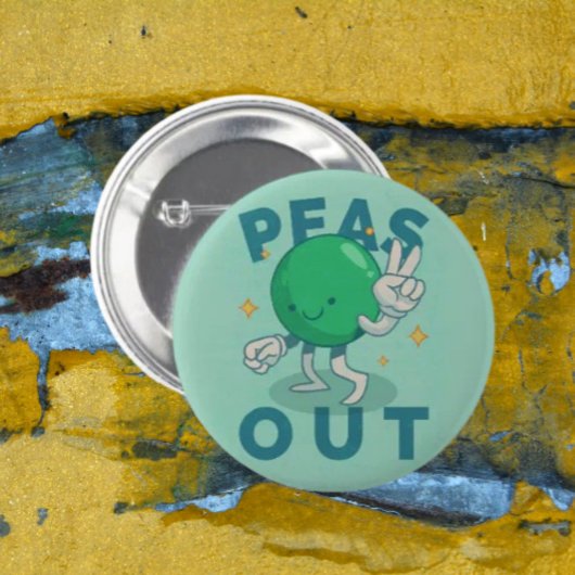 Erwten Uit Vredesknop Ronde Button 5,7 Cm