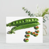 Erwten van thee - erwten in een peul met theedoekj kaart (Staand voorkant)