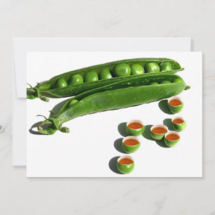 Erwten van thee - erwten in een peul met theedoekj kaart