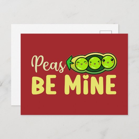 Erwten zijn mijn klinkklare liefde pun grappige Va Briefkaart (Voorkant / Achterkant)