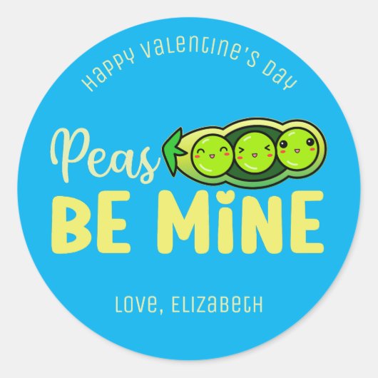 Erwten zijn van mijn Funny Pun Cute Valentijnsdag Ronde Sticker (Voorkant)