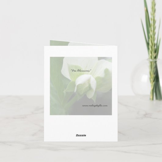 Erwtenbloesems aangepaste notitiekaart of wenskaar (Achterkant)