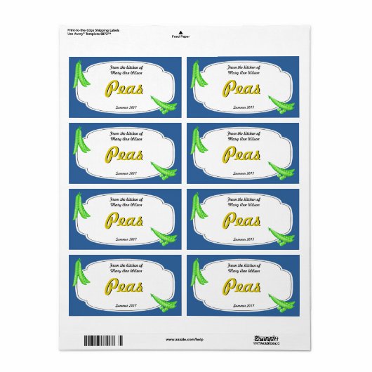 erwtenconserven etiket (Full Sheet)