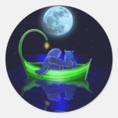 erwtengroene boot ronde sticker (Voorkant)