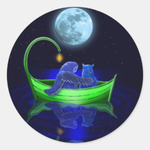 erwtengroene boot ronde sticker