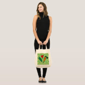 Erwtenliefdeswortelen, herbruikbare kruidenierszak tote bag (Voorkant (model))