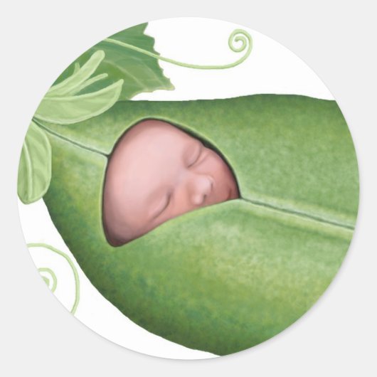 Erwtenpeul Baby Ronde Sticker (Voorkant)