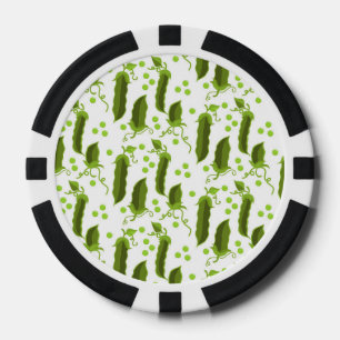 Erwtenplanten Bladeren Ronde Groente Voedingsmidde Poker Chips