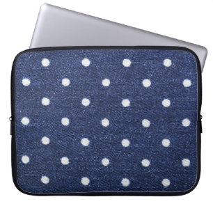 Erwtenstempel: denim stof textuur. laptop sleeve