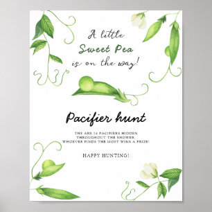 Erwtjes baby shower - fopspenen jacht spel poster
