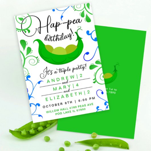 Erwtjes In Een Peul Leuke Groene Drie-eiige of Gez Kaart