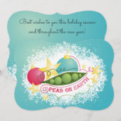 Erwtjes op aarde voedsel culinaire kerstkaart (Voorkant / Achterkant)