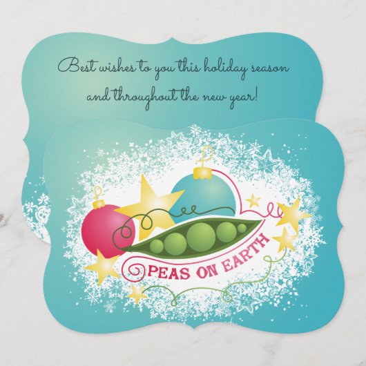 Erwtjes op aarde voedsel culinaire kerstkaart (Voorkant / Achterkant)