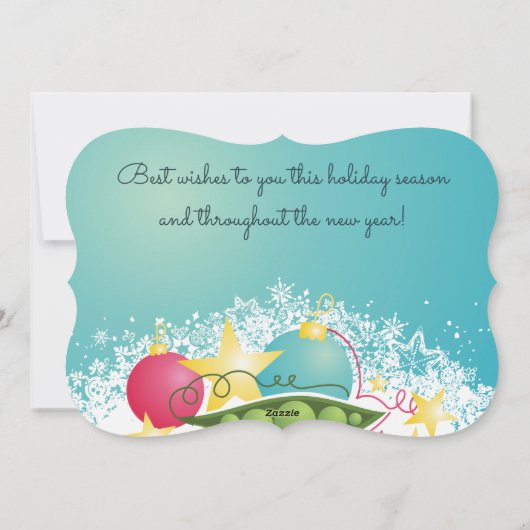 Erwtjes op aarde voedsel culinaire kerstkaart (Achterkant)