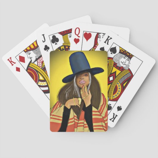 Erykah Badu Portrait-speelkaarten Pokerkaarten (Achterkant)