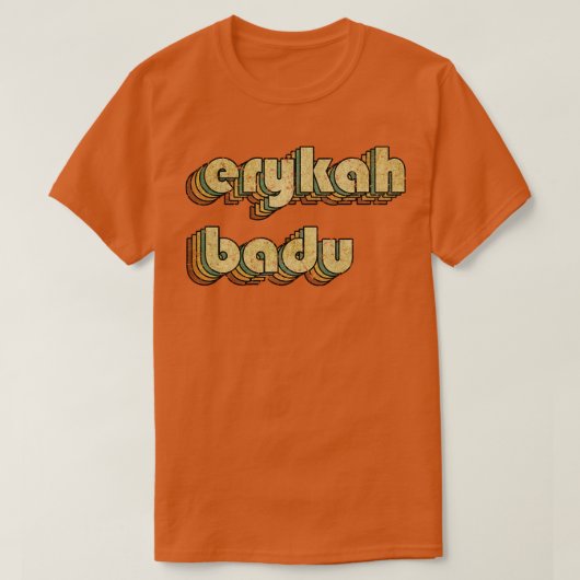 Erykah Badu  Rainbow Typografie Stijl 70s T-shirt (Design voorkant)