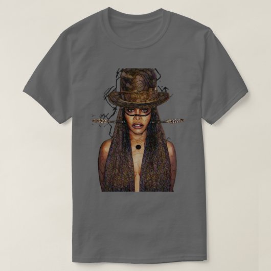 Erykah Badu retro rapper T-shirt (Design voorkant)