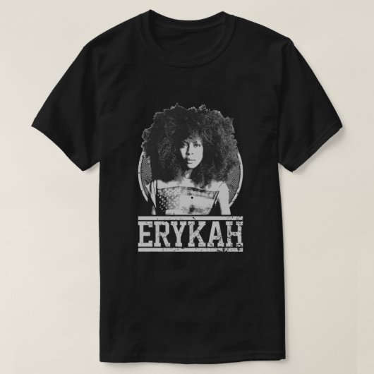  Erykah Design Badu Arts Musicus Amerikaans T-shirt (Design voorkant)