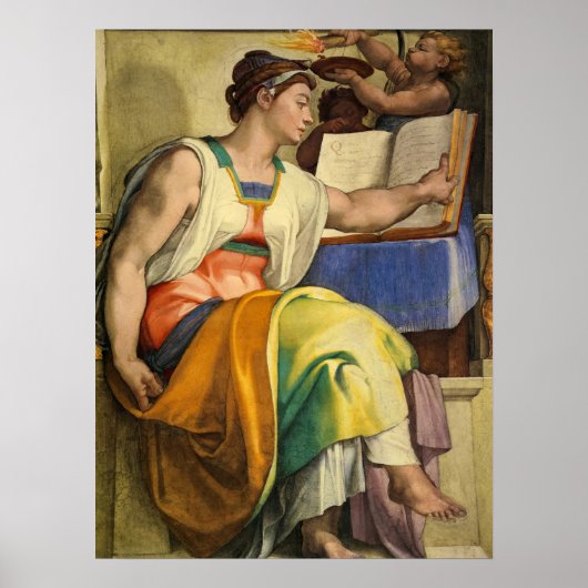 Erythraean Sibyl door Michelangelo Poster (Voorkant)