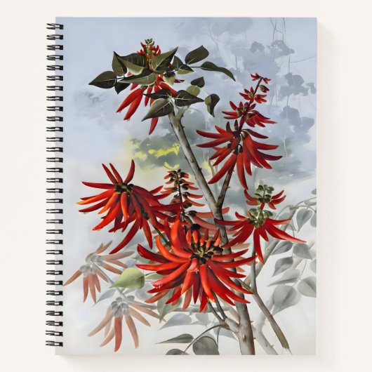 Erythrina Flower Waterverf, Gift Painting Notitieboek (Voorkant)