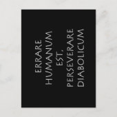 Erzeldzaam humanum est perseverare diabolicum briefkaart (Voorkant)