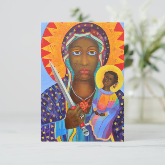 Erzulie Dantor Black Madonna Voodoo Bedankkaart (Staand voorkant)
