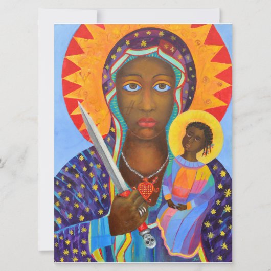 Erzulie Dantor Black Madonna Voodoo Kaart (Voorkant)