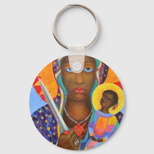 Erzulie Dantor Black Madonna Voodoo New Orleans Sleutelhanger (Voorkant)