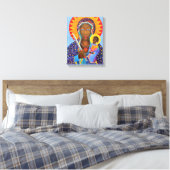Erzulie Dantor Haitian Voodoo Black Madonna Ezili Canvas Afdruk (Insitu (Slaapkamer))
