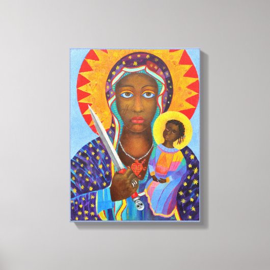 Erzulie Dantor Haitian Voodoo Black Madonna Ezili Canvas Afdruk (Voorkant)