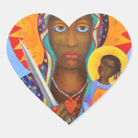 Erzulie Dantor Voodoo Love Goddess Religité Haiti Hart Sticker (Voorkant)