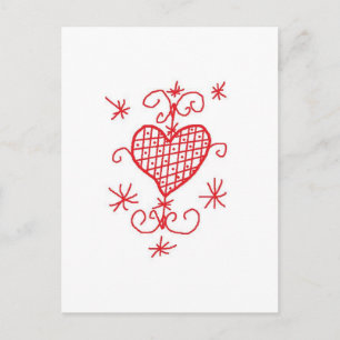 Erzulie Red Heart Veve Voodoo Hoodoo Love Sigil Briefkaart