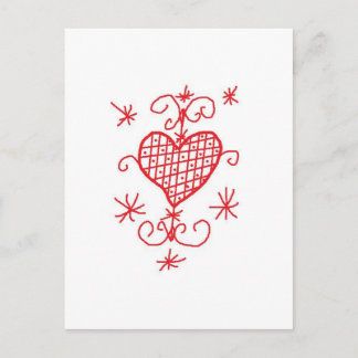 Erzulie Red Heart Veve Voodoo Hoodoo Love Sigil Briefkaart