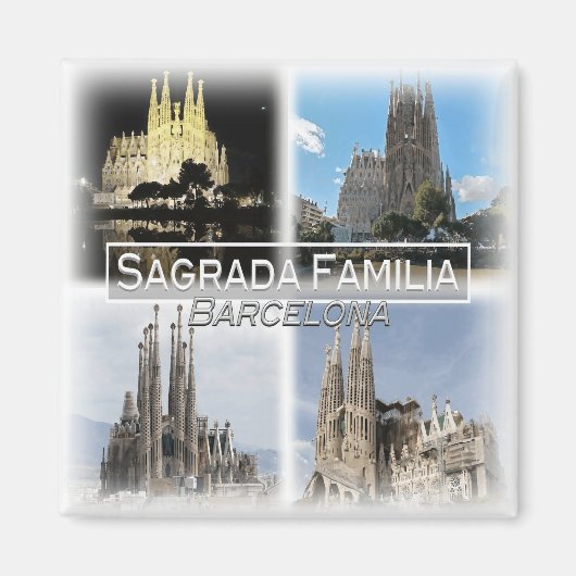 ES0126 Europa, Spanje, Barcelona, Sagrada Familia, Magneet (Voorkant)