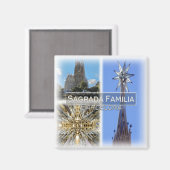 ES0127 Europa, Spanje, Barcelona, Sagrada Familia, Magneet (Voorkant / Achterkant)