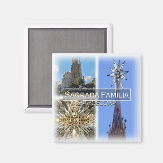 ES0127 Europa, Spanje, Barcelona, Sagrada Familia, Magneet (Voorkant / Achterkant)