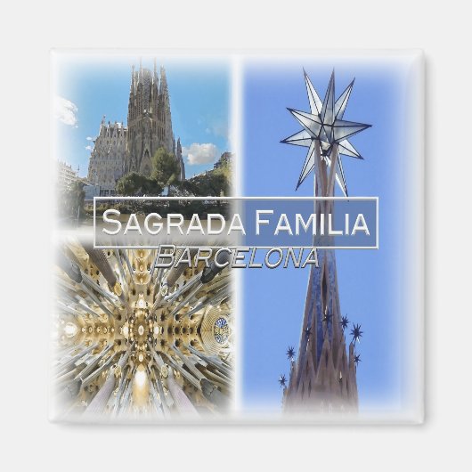 ES0127 Europa, Spanje, Barcelona, Sagrada Familia, Magneet (Voorkant)