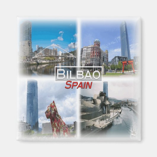 ES0136 Europa, Spanje Bilbao, Koelkast Magneet (Voorkant)
