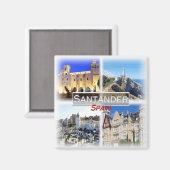 ES0142 Europa, Spanje, Santander, Koelkast Magneet (Voorkant / Achterkant)