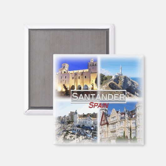 ES0142 Europa, Spanje, Santander, Koelkast Magneet (Voorkant / Achterkant)