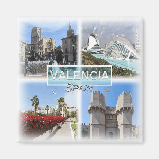 ES0151 Europa, Spanje, Valencia, Koelkast Magneet (Voorkant)