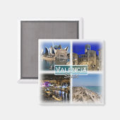 ES0152 Europa, Spanje, Valencia, Koelkast Magneet (Voorkant / Achterkant)