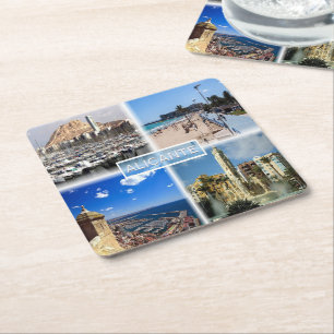 ES Alicante - Skyline - het strand van Postiguet - Kartonnen Onderzetters