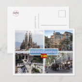 ES Barcelona - Sagrada Familia - Casa Batllo Briefkaart (Voorkant / Achterkant)