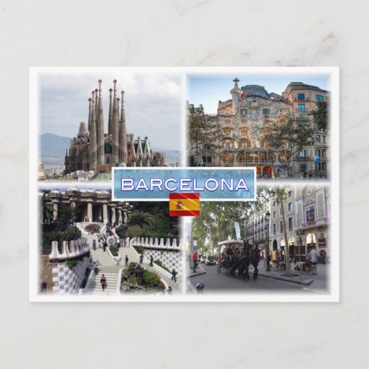 ES Barcelona - Sagrada Familia - Casa Batllo Briefkaart (Voorkant)