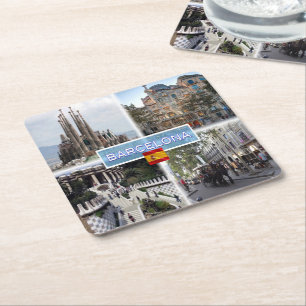 ES Barcelona - Sagrada Familia - Casa Batllo Kartonnen Onderzetters