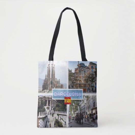 ES Barcelona - Sagrada Familia - Casa Batllo Tote Bag (Voorkant)