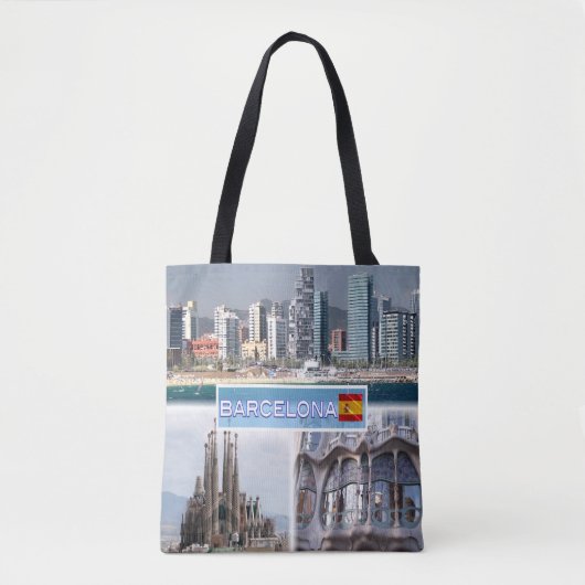 ES Barcelona - Skyline - Skyline - Sagrada Familia Tote Bag (Voorkant)