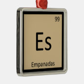 Es - Empanadas Appetizer Chemistry Periodic Table Metalen Ornament (Rechts)