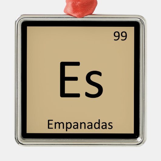 Es - Empanadas Appetizer Chemistry Periodic Table Metalen Ornament (Voorkant)